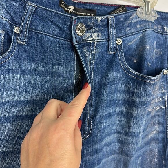 Seven7 High Rise Whiskering Ankle Skinny Jeans Size 10 - Picture 2 of 10